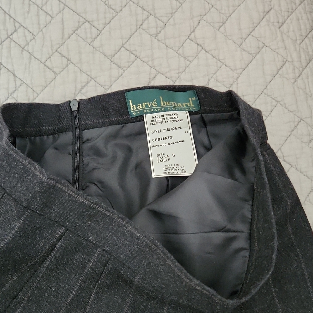 Harve Benard Dark Gray A-Line Skirt